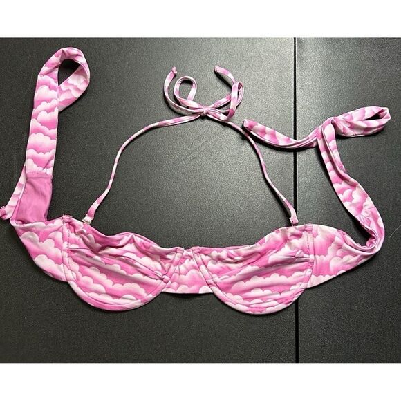 Frankie’s Bikinis Cielo Bikini Top in Pink Cloud Print Size M - Picture 3 of 10